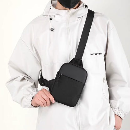 Men'S Chest Bag Fashion Small Canvas Shoulder Crossbody Bags for Man Mini Cloth Sling Sport Cross Phone Male Handbag